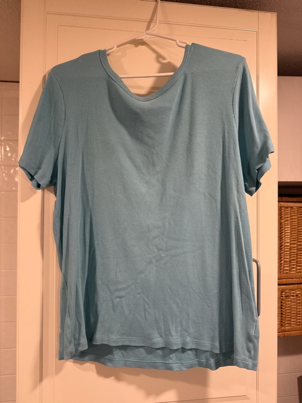 Time & tru Light Blue & pink Short Sleeve Crewneck Tee size XXL lot of 2 4:3